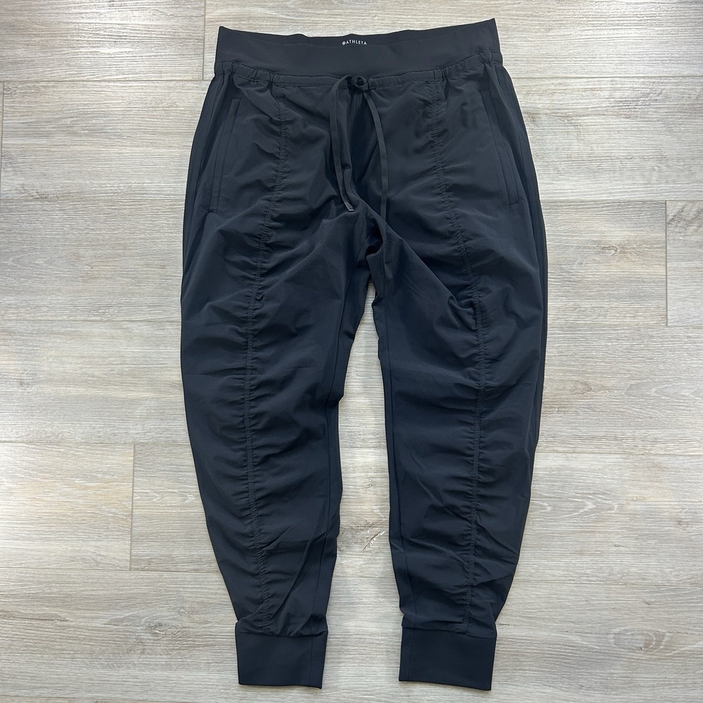 Athleta Attitude Jogger Size 14 Black Pants Drawstring Waist Pockets
